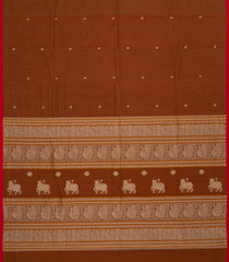 Oil Mustard Handloom Kanchi Cotton Saree With Floral Buttas-KC1591