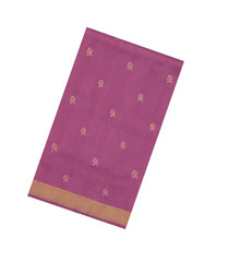 Dusty Pink Handloom Uppada Silk Saree With Meena Floral Buttas-UP0368