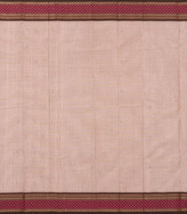 Light Peach Woven Chettinad Cotton Saree With Contrast Border-CN1848