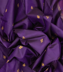 Purple Handloom Kanchipuram Silk Saree With Buttas & Bomkai Pallu-KA13268
