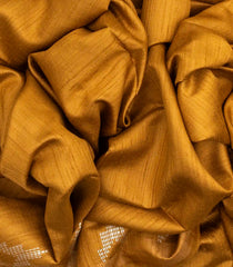 Mustard Handloom Dupion Silk Saree With Printed Pallu-DS0499