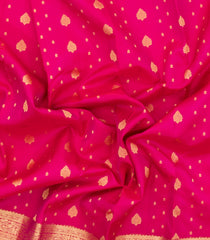 Hot Pink Woven Pure Silk Saree With Zari Buttas-EC2601