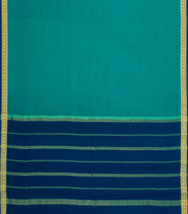 Cyan Woven Mysore Silk Saree With Contrast Zari Border-MS3322