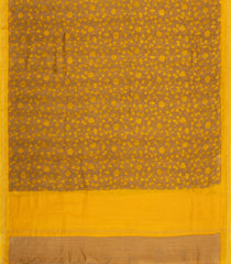Mustard Woven Chanderi Cotton Saree With Printed Motifs-CC1699