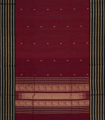 Maroon Handloom Silk Cotton Saree With Buttas-SC4319