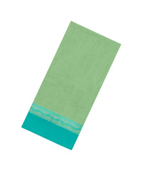 Aquamarine Woven Bengal Cotton Saree With Contrast Border-BG1729