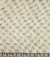 Black Printed Kalamkari Cotton Saree -KAL1251