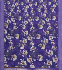 Violet Printed Synthetic Linen Saree With Floral Motifs-SY0196