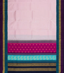 Baby Pink Handloom Korvai Kanchipuram Silk Saree With Buttas-KA15464