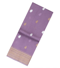 Lavender Handloom Banarasi Organza Silk Saree With Floral Motifs-BE1403