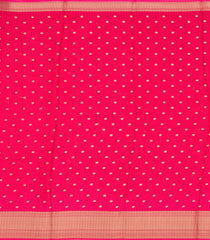 Hot Pink Printed Synthetic Dola Silk Saree With Floral Motifs & Zari Stripes-SY0467