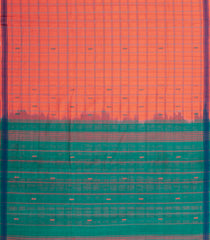 Peach Woven Kadappa Cotton Saree With Checks-KN0736
