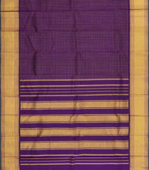 Violet Handloom Kanchipuram Silk Saree With Zari Checks-KA15223
