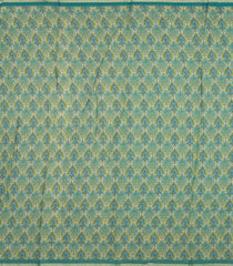 Cyan Printed Tussar Silk Saree With Floral Motifs-TU3616