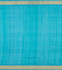 Cyan & Blue Handloom Silk Cotton Saree With Checks & Zari Buttas-SC4612