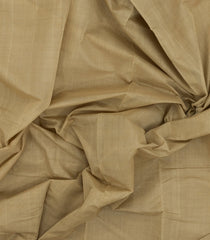 Beige Handloom Kanchi Cotton Saree With Contrast Silk Border-KC1797