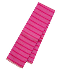 Bubblegum Pink Handloom Kanchipuram Silk Saree With Stripes & Corner Buttas-KA15766