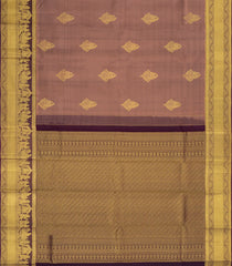 Brown Handloom Kanchipuram Silk Saree With Wedding Motifs-KA15726