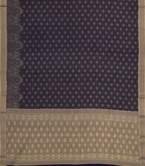 Navy Blue Woven Mysore Silk Saree With Floral Zari Motifs-MS3210