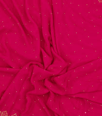 Pink Woven Crepe Saree With Embroidered Mirror Work Motifs-EN1807