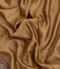 Beige Printed Chanderi Cotton Saree With Zari Border-CC1531
