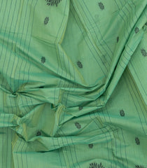 Aquamarine Woven Rasipuram Cotton Saree With Stripes & Buttas-RA2590