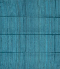Cyan Handloom Tussar Silk Saree With Printed Tribal Motifs-TU2612
