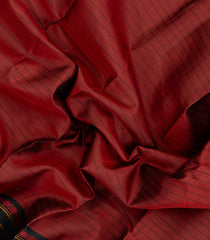 Crimson Handloom Kanchipuram Silk Saree With Silk Stripes-KA15145