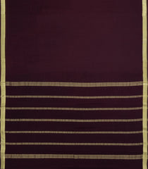 Dark Brown Woven Mysore Silk Saree With Zari Border-MS3690