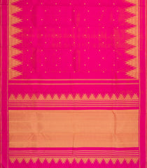 Hot Pink Handloom Kanchipuram Silk Saree With Kamalam Buttas-KA14493