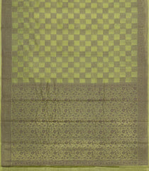 Cardamom Green Woven Tussar Silk Saree With Floral Motifs-TU3427
