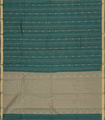 Teal Woven Rasipuram Cotton Saree With Stripes-RA2659
