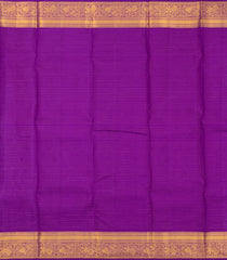 Purple Handloom Kanchipuram Silk Saree With Zari Stripes & Buttas-KA14205
