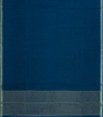 Blue Printed Synthetic Dupion Saree With Temple Border & Jhalar-SY0090
