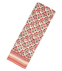 Red Handloom Chanderi Cotton Saree With Printed Floral Motifs-CC1312