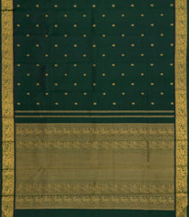 Bottle Green Handloom Kanchipuram Silk Saree With Annam Buttas-KA13724