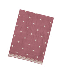 Dusty Pink Woven Synthetic Blended Saree With Embroidered Motifs-EN1984