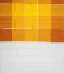 Yellow Handloom Kanchipuram Silk Saree With Checks & Buttas-KA15421