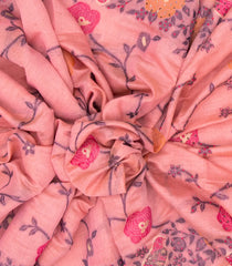 Bubblegum Pink Woven Blended Cotton Saree With Printed Bird Motifs-BL3848