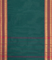 Teal Woven Chettinad Cotton Saree With Contrast Border-CN1908