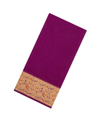 Magenta Woven Art Dupion Saree With Meena Floral Border-BL5924