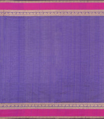 Purple Handloom Silk Cotton Saree With Checks-SC4225