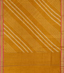 Mustard Woven Tussar Silk Saree With Printed Diagonal Stripes-TU3089