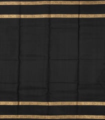 Black Handloom Kanchipuram Silk Saree With Zari Checks-KA14313