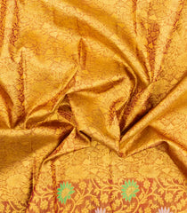 Crimson Handloom Tissue Kanchipuram Silk Saree With Meena Floral Motifs-KA15673