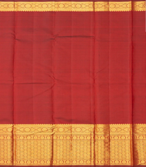 Maroon Handloom Kanchipuram Silk Saree With Floral Vine Motifs-KA13438