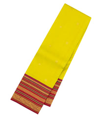 Neon Green Handloom Korvai Kanchipuram Silk Saree With Buttas-KA15504
