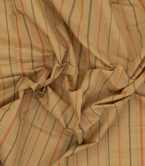 Sandal Handloom Village Cotton Saree With Stripes-VC1641