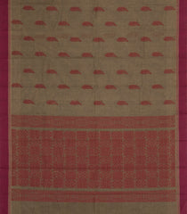 Dark Beige Woven Rasipuram Cotton Saree With Buttas-RA2647