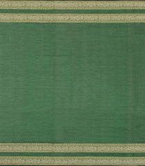 Green Handloom Silk Cotton Saree With Zari Stripes-SC4544